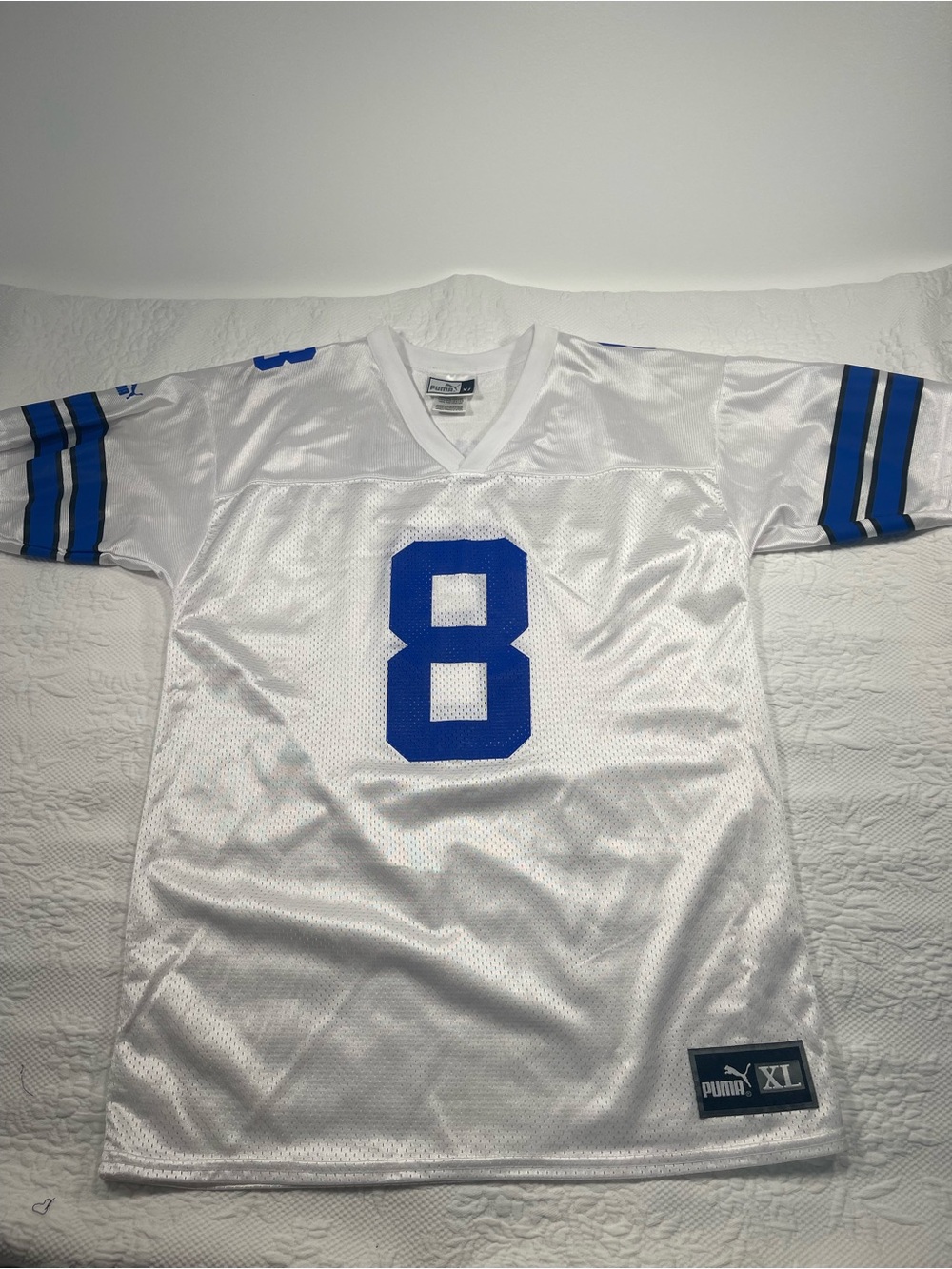 Puma White Jersey with Black Logo Patch